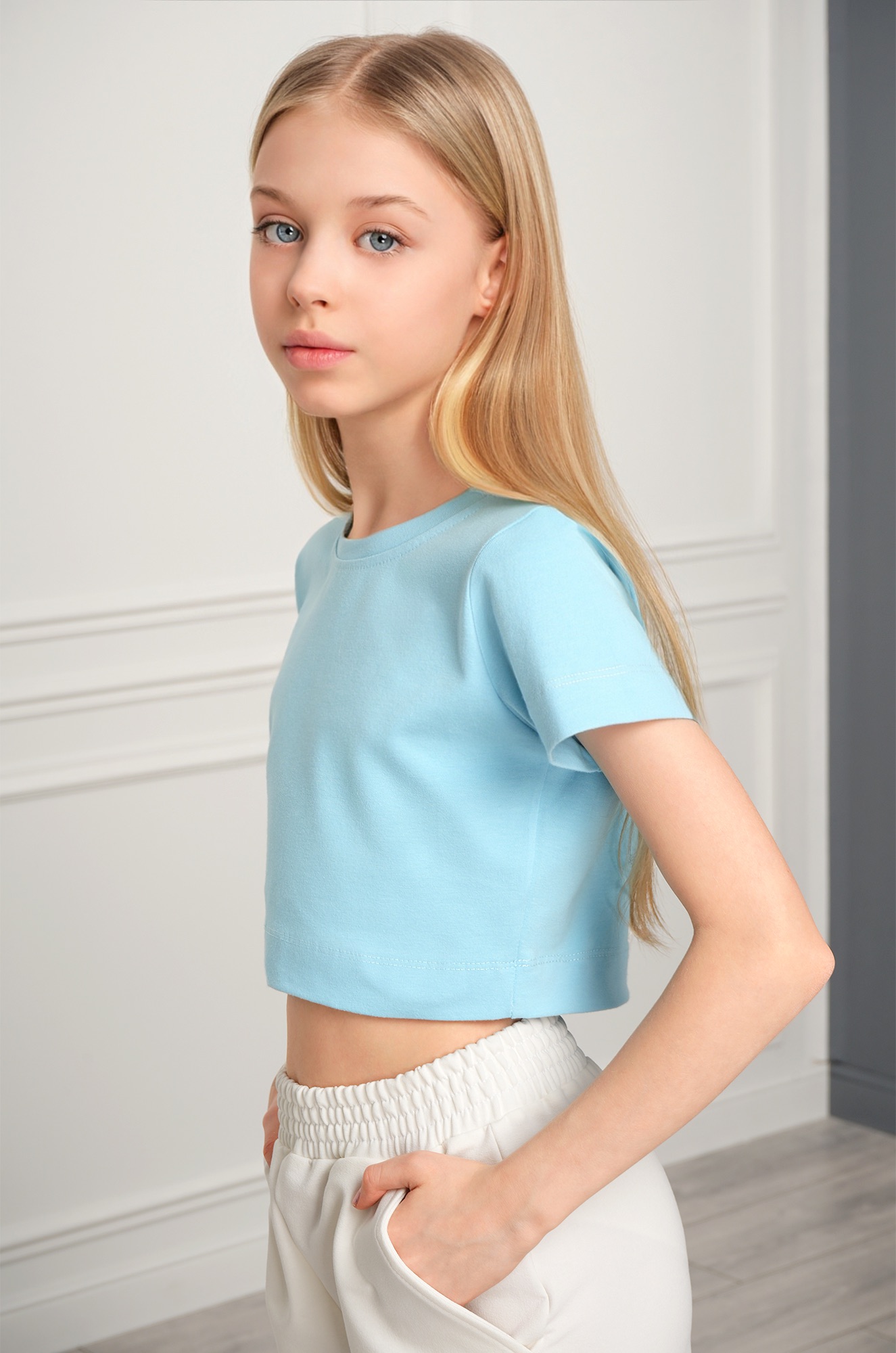 Укороченная футболка для девочки Happyfox