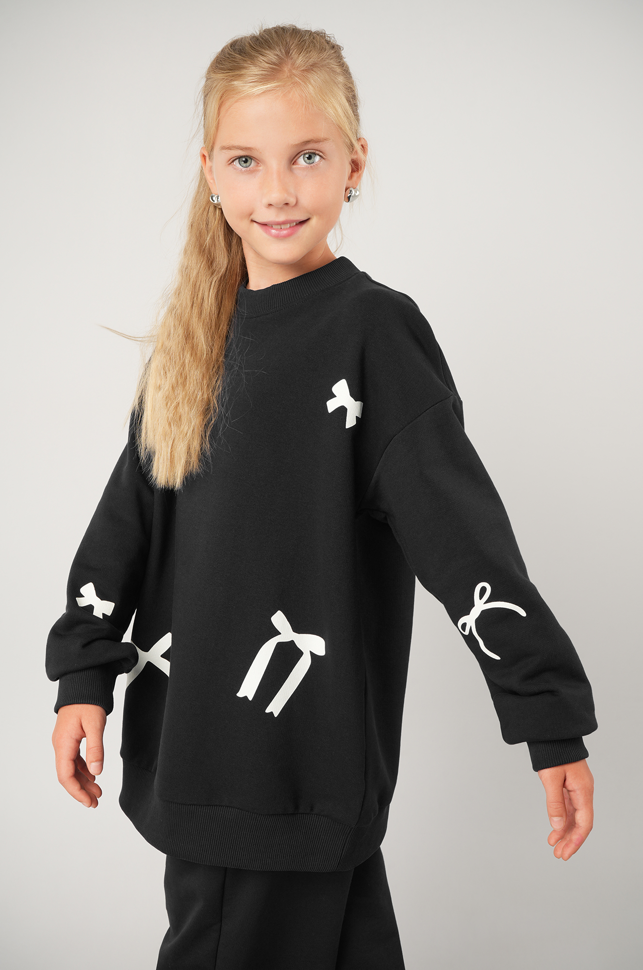 Свитшот оверсайз для девочки из футера трехнитки Happyfox