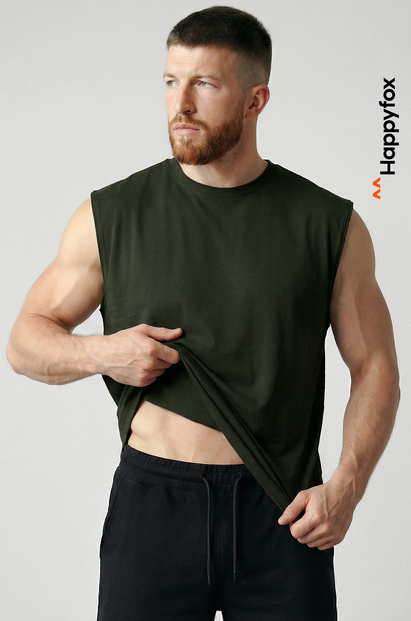 Мужская футболка оверсайз без рукавов Happyfox