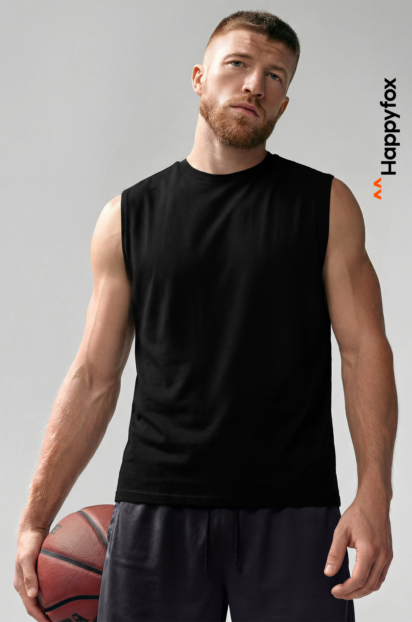 Мужская футболка оверсайз без рукавов Happyfox