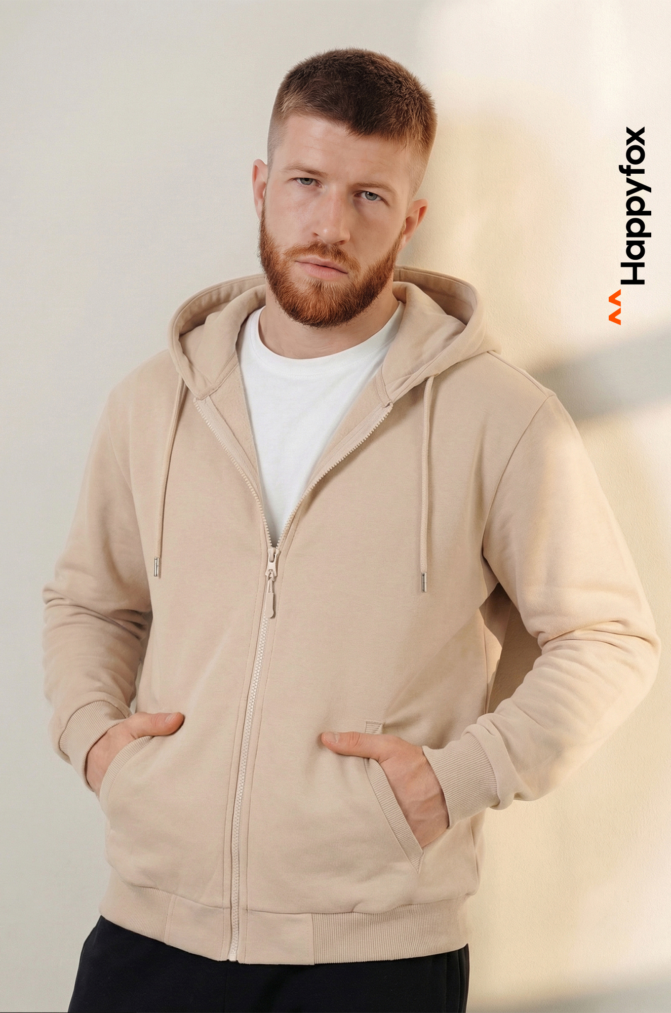 Мужская толстовка на молнии из футера трехнитки Happyfox