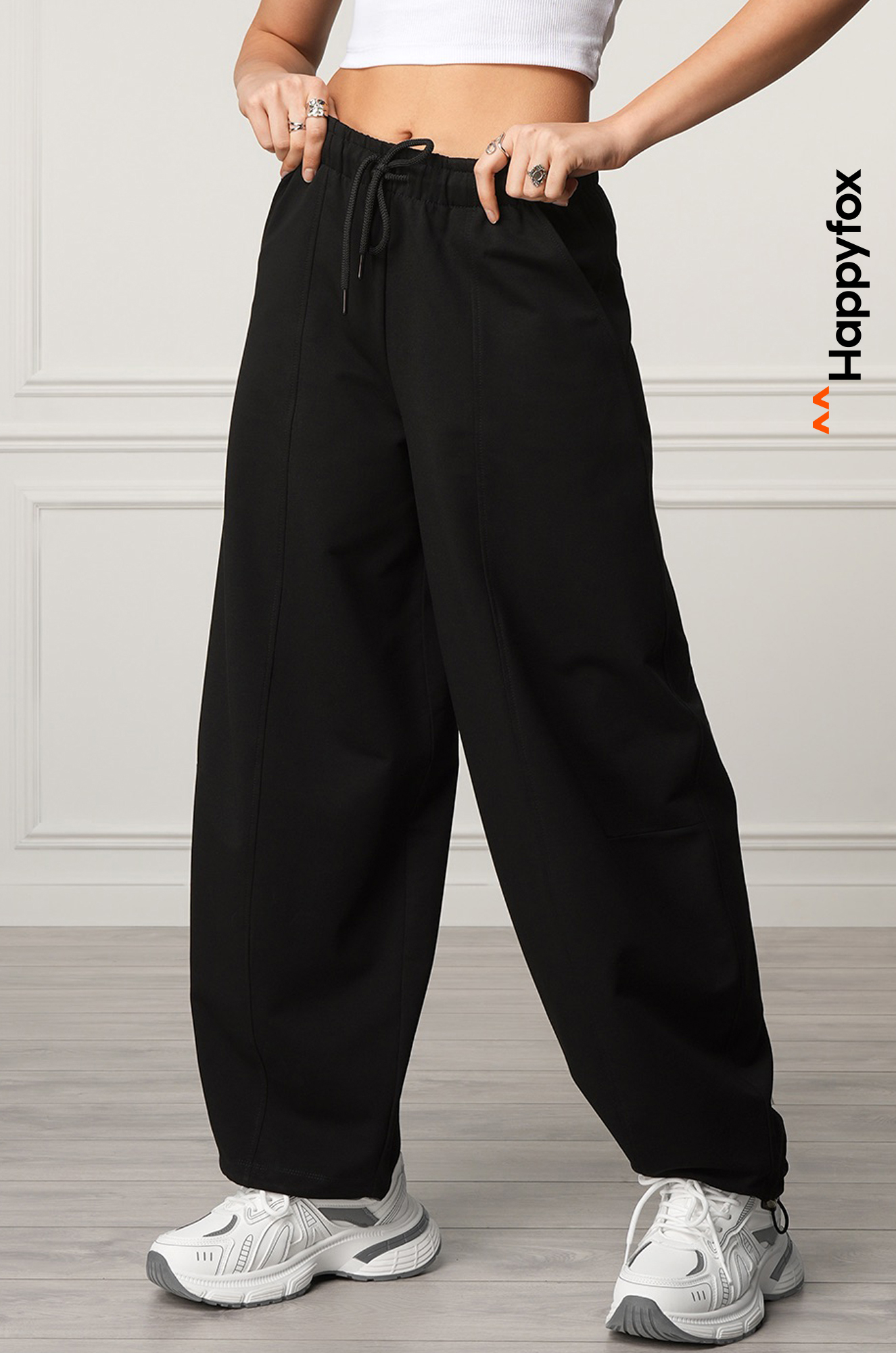 Женские брюки-багги из футера Happyfox