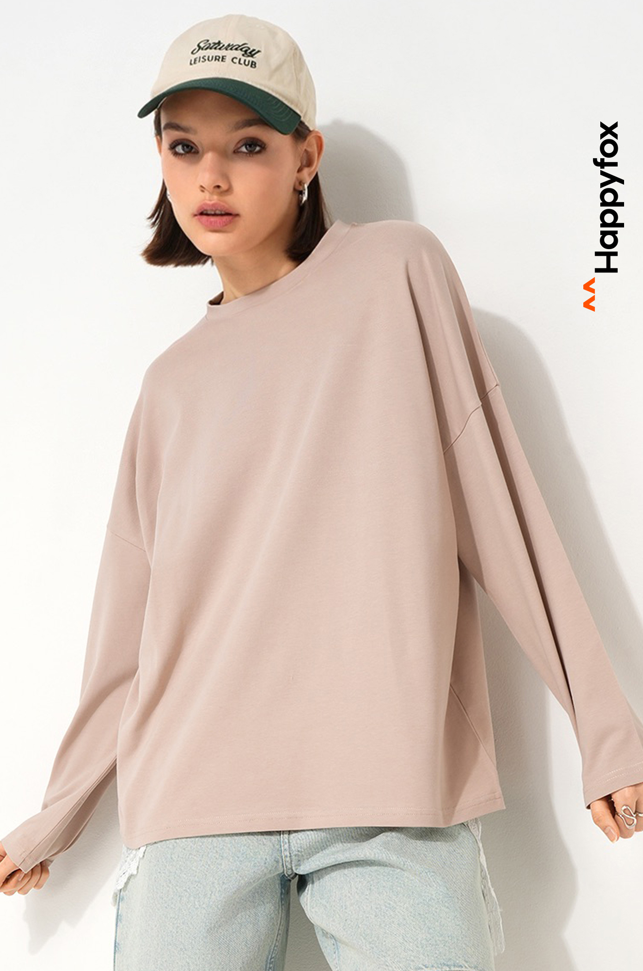 Женский лонгслив оверсайз Happyfox